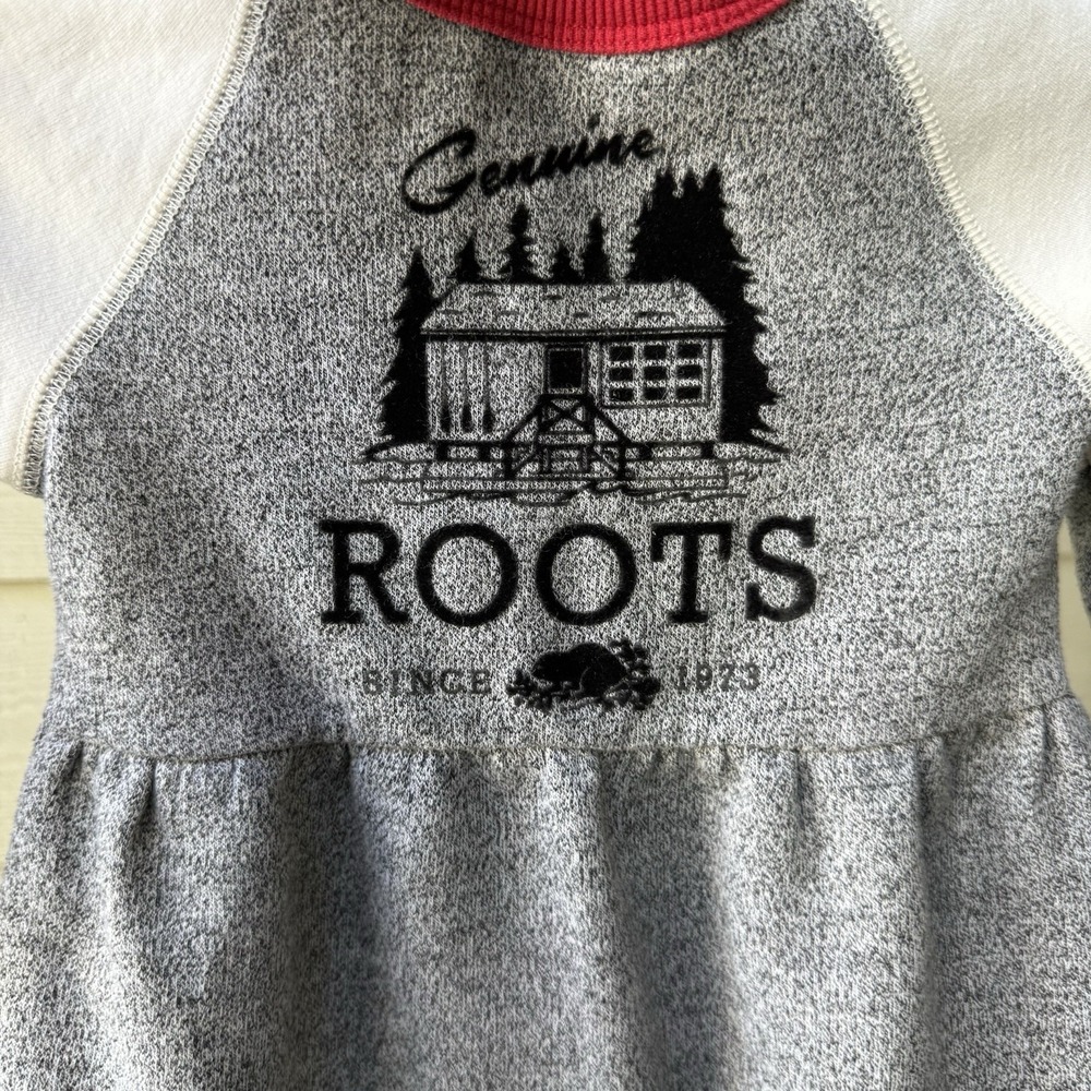 Genuine Roots Girls Dress Size 2T Grey & Red Cabin Long Sleeves - Picture 2 of 8